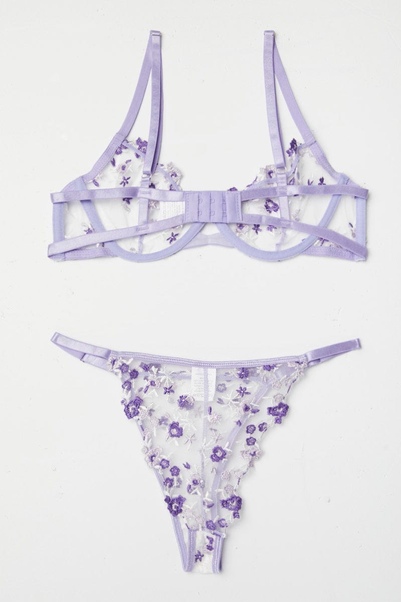 Fairy Embroidery Bra and Brief Set