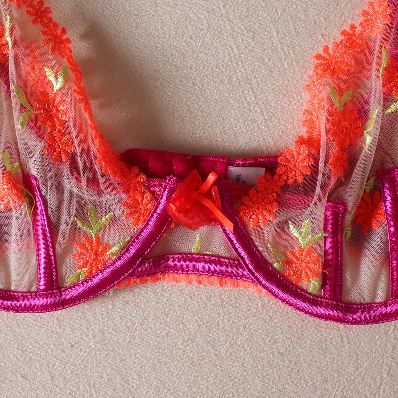 Vibrant Bloom Bra and Panty Set