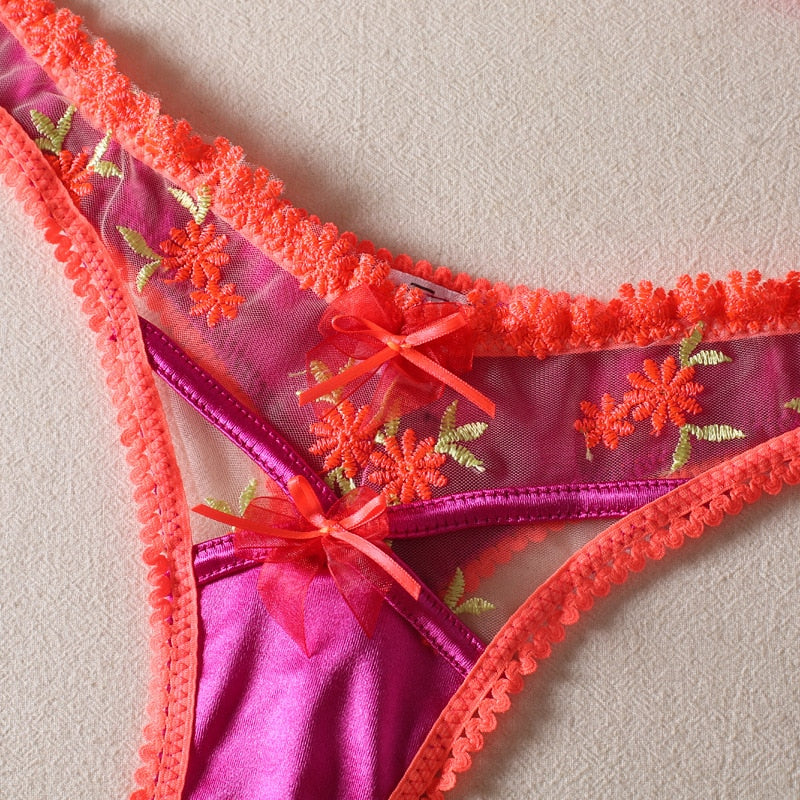 Vibrant Bloom Bra and Panty Set