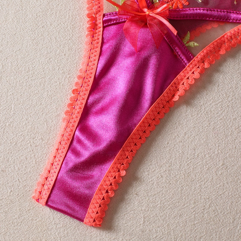 Vibrant Bloom Bra and Panty Set