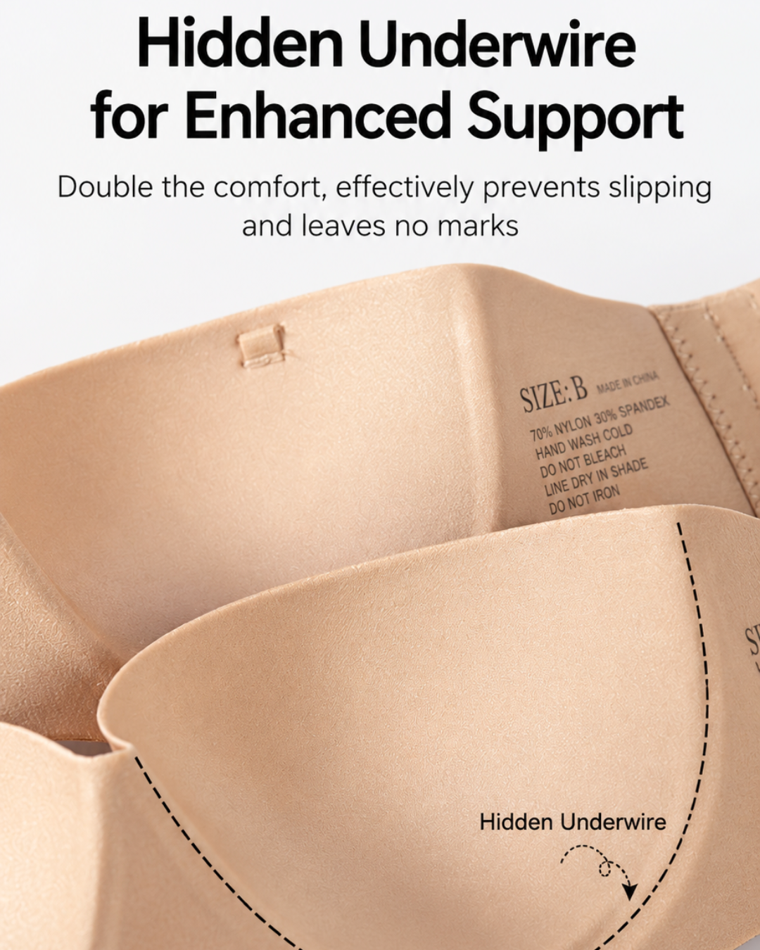 FlexHold 4-Strap Strapless Bra - Beige