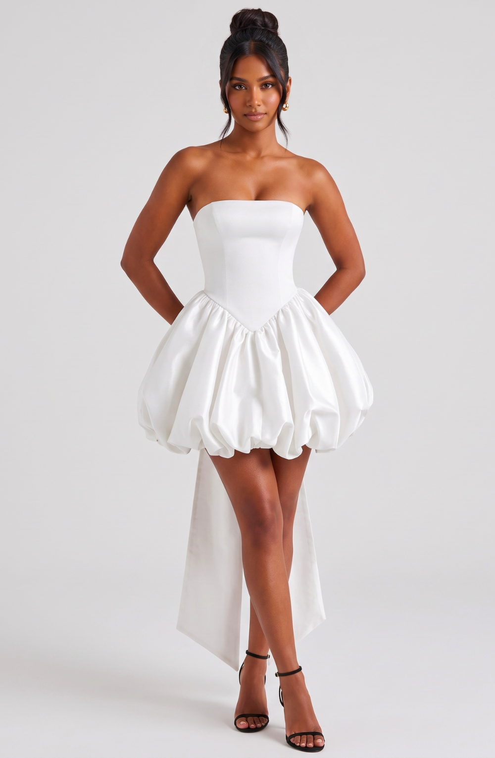 Giselle Corset Bubble Mini Dress - White
