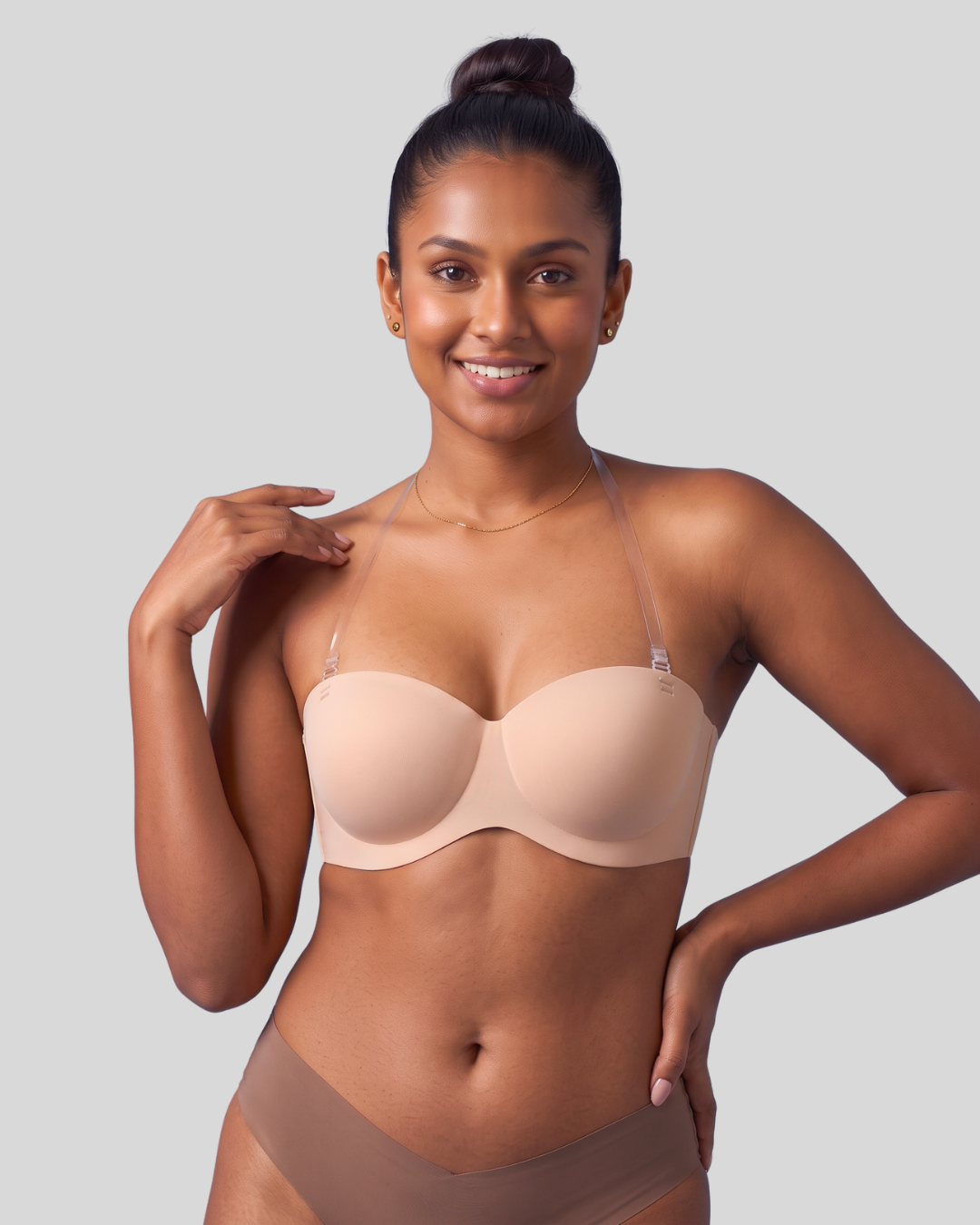 FlexHold 4-Strap Strapless Bra - Beige