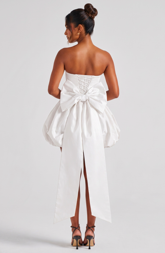 Giselle Corset Bubble Mini Dress - White