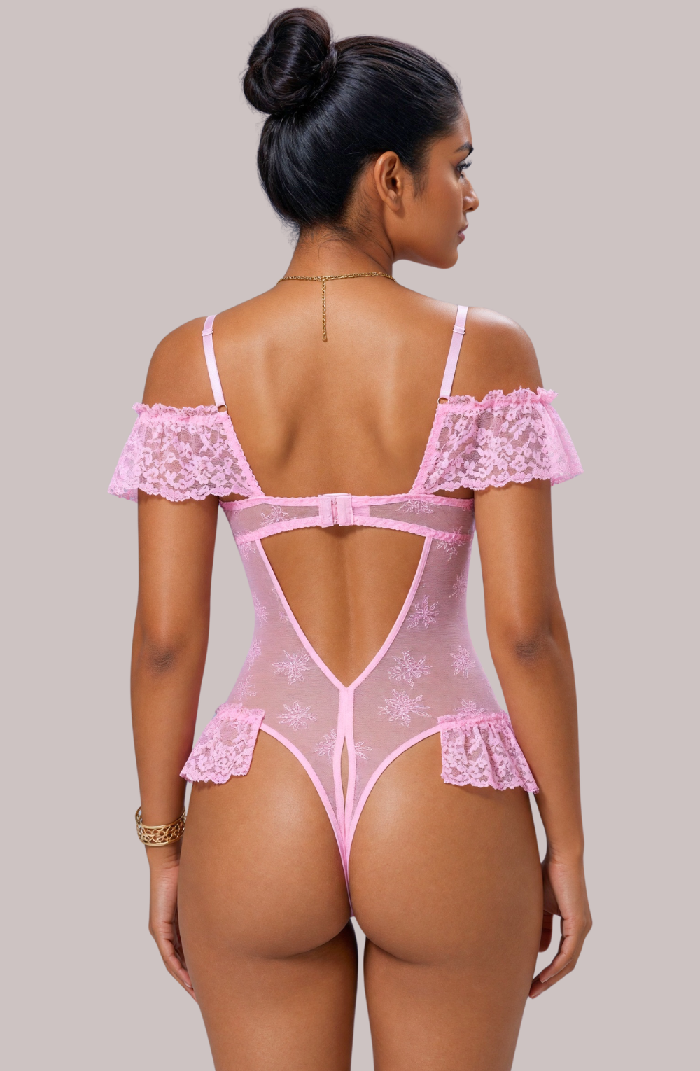 Petal Reverie Ruffle Lace Teddy