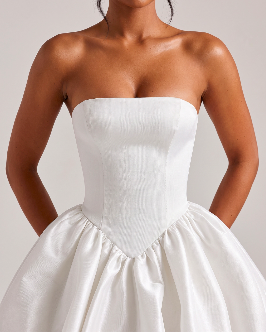 Giselle Corset Bubble Mini Dress - White