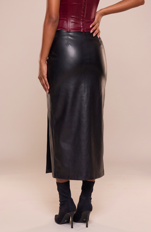 Late Night Sculpt Midi Skirt