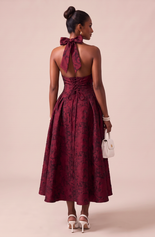 Ariella Sculpted Flare Midi Dress