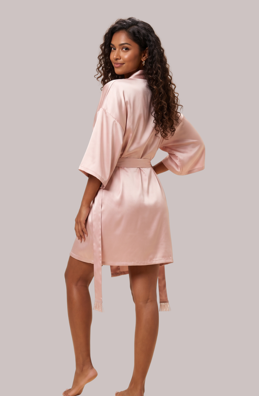 Satin Reverie Tassel-Tie Robe