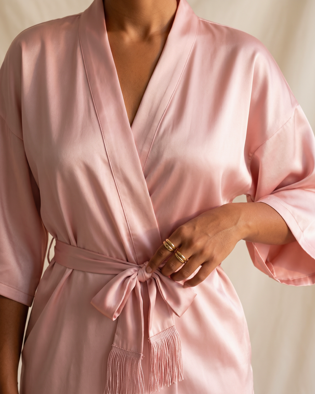 Satin Reverie Tassel-Tie Robe