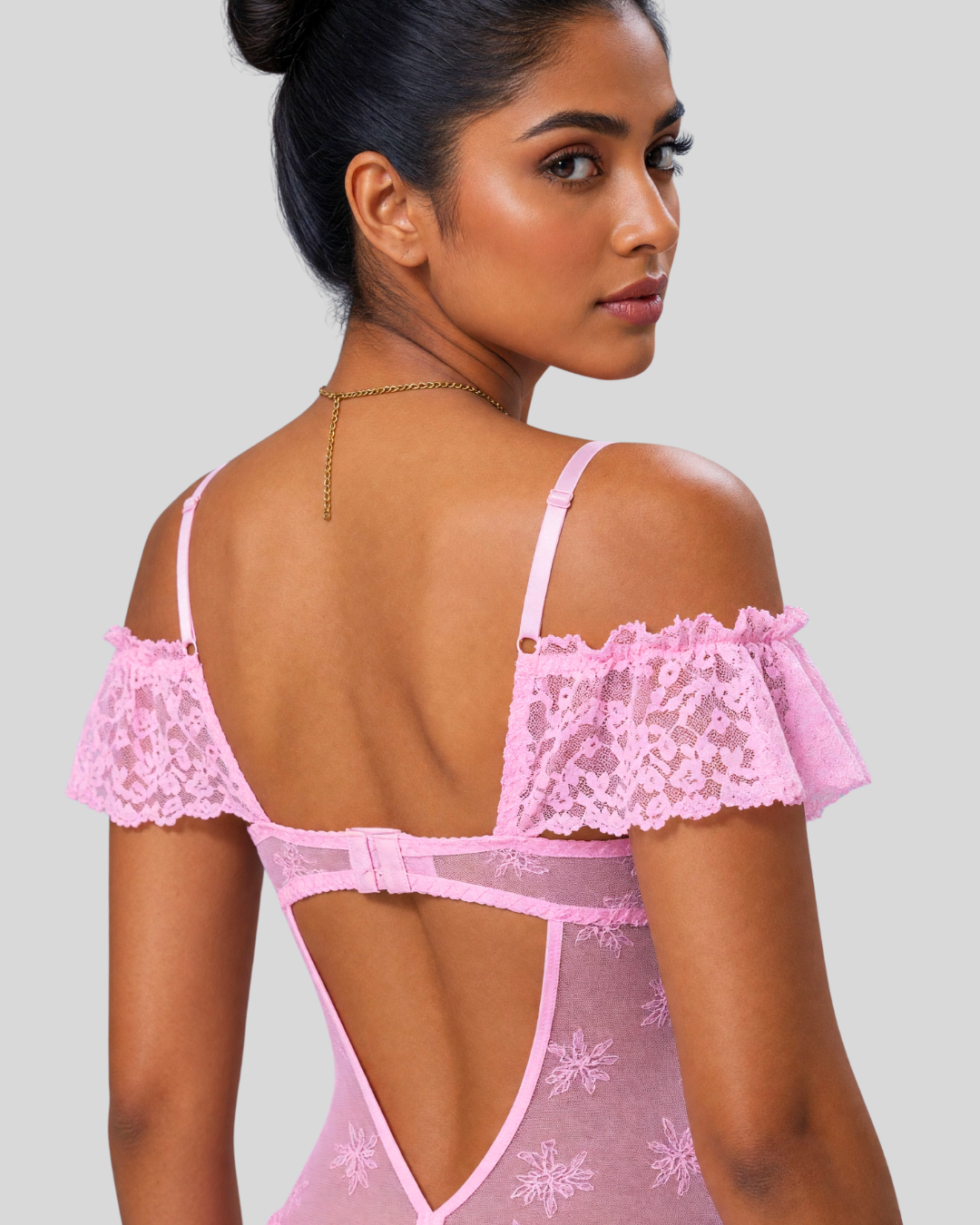 Petal Reverie Ruffle Lace Teddy