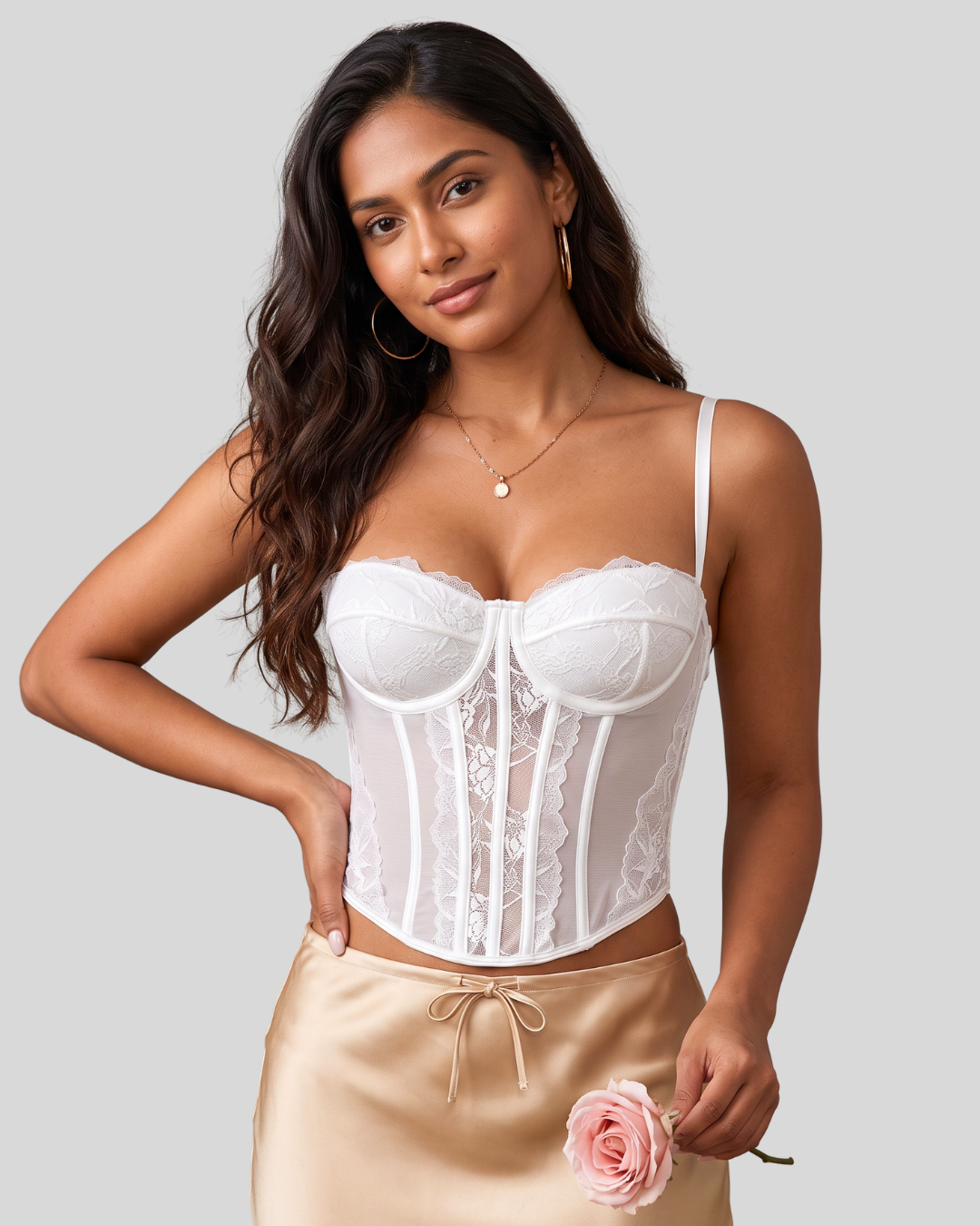 Colette Romance Corset Top - White