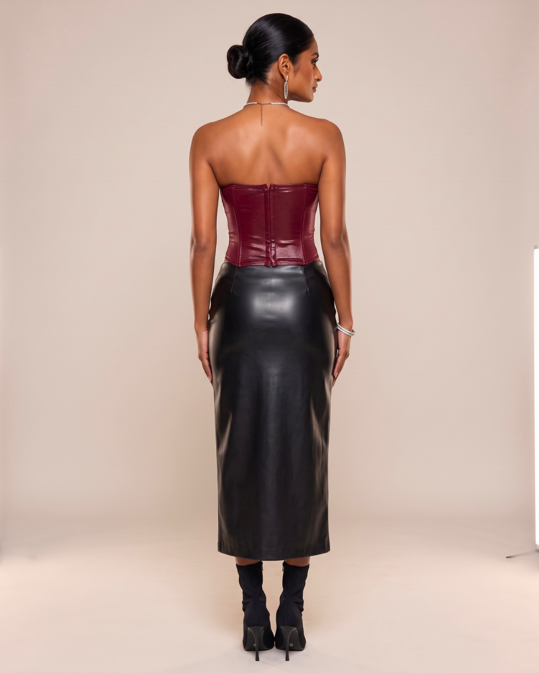 Late Night Sculpt Midi Skirt