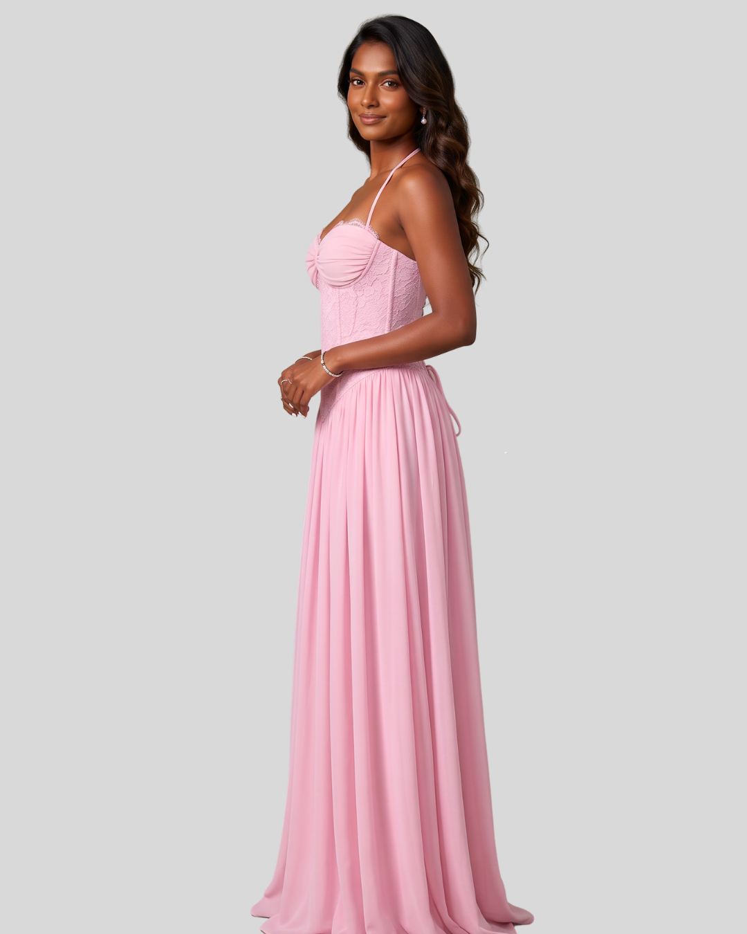 Love Story Lace-Bodice Maxi Dress