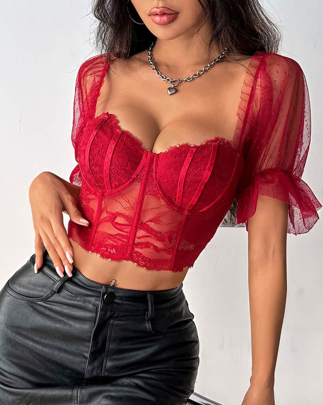 ChicBloom Mesh Corset Top