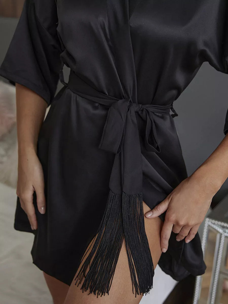 Midnight Whisper Pure Silk Robe & Pajama