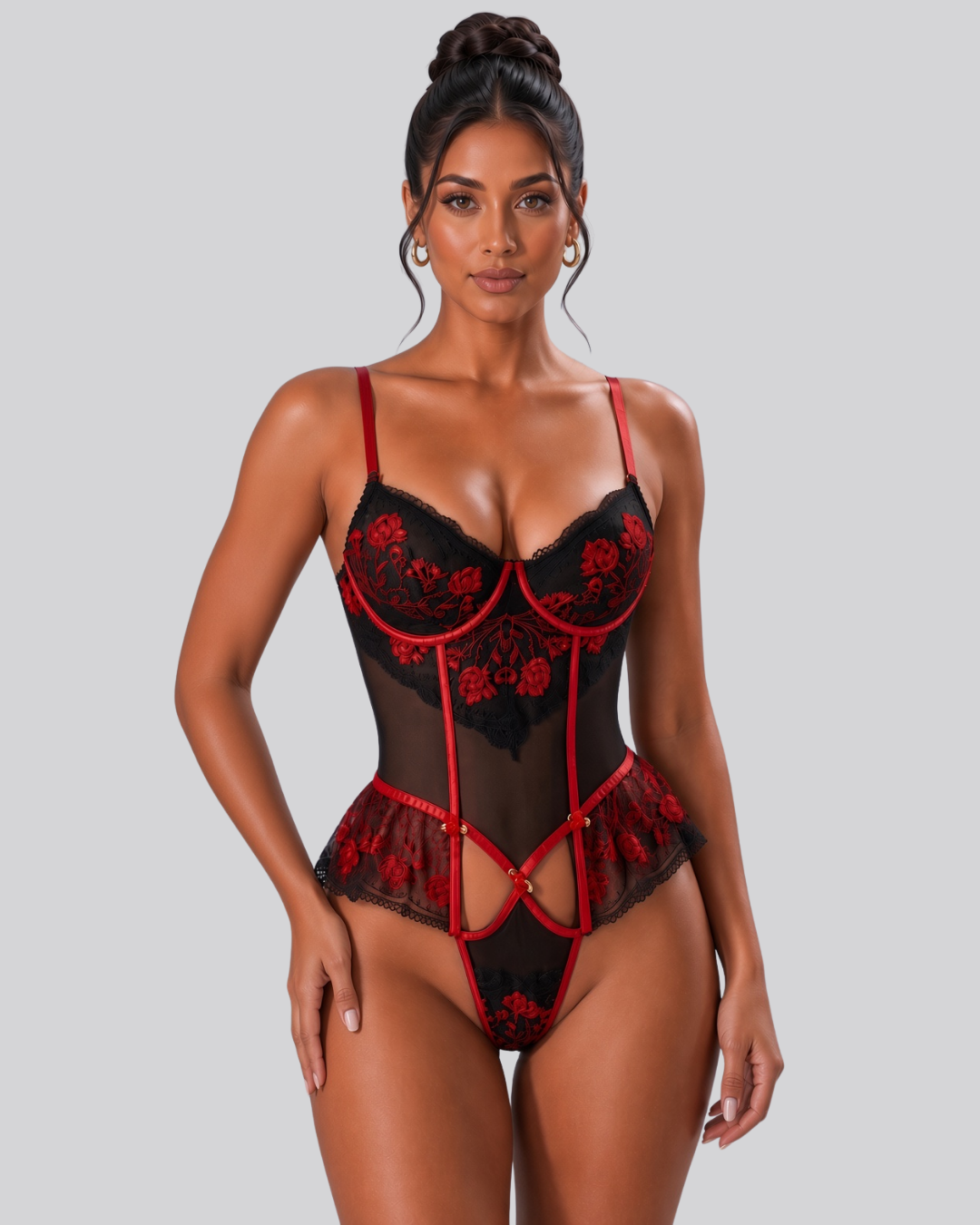 Adriana Floral Corset Bodysuit