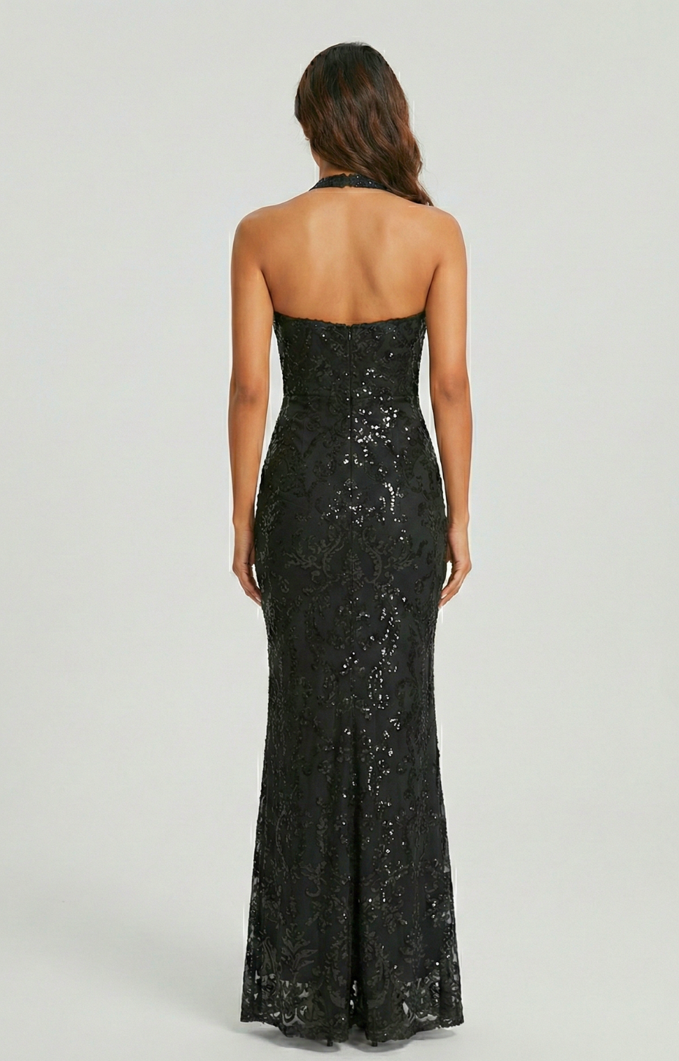 Afterglow Sequin-Scroll Maxi Dress