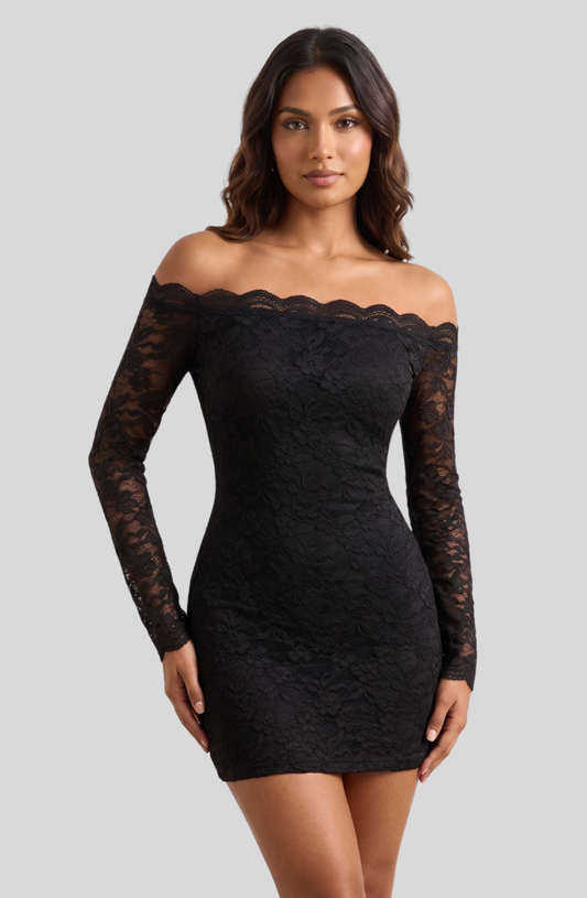 Alina Lace Off-Shoulder Bodycon Dress
