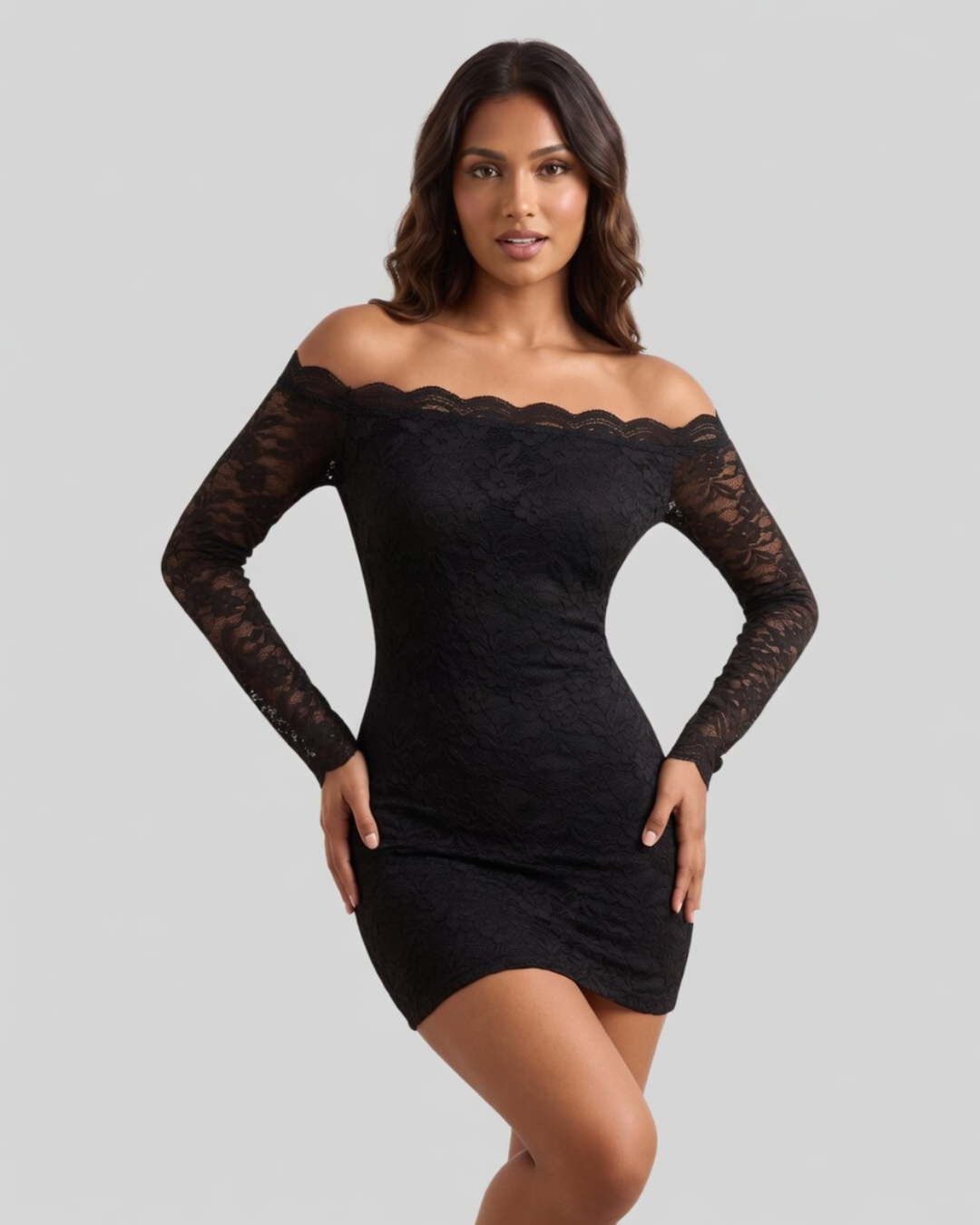 Alina Lace Off-Shoulder Bodycon Dress