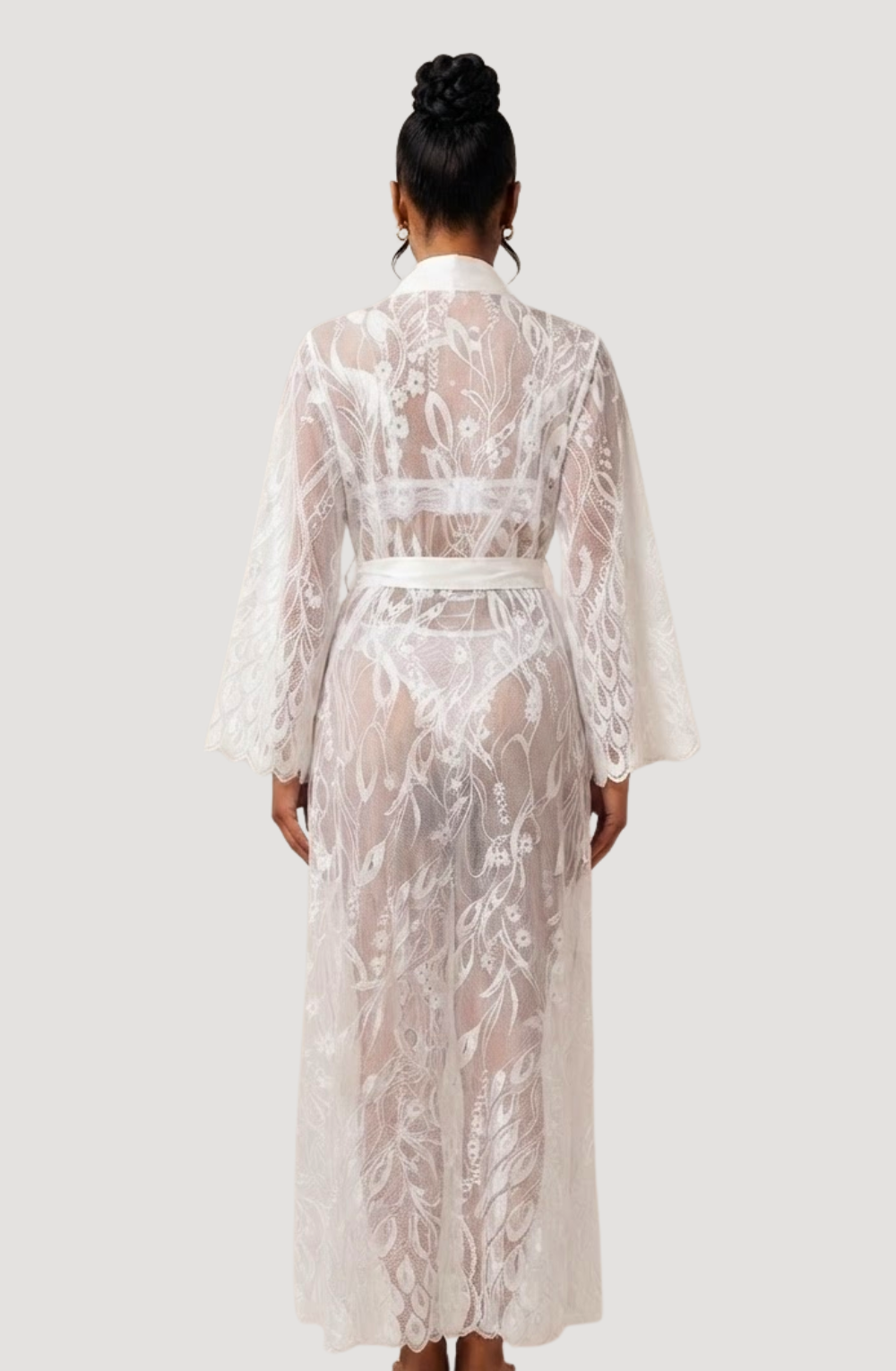 Amira Sheer Lace Robe