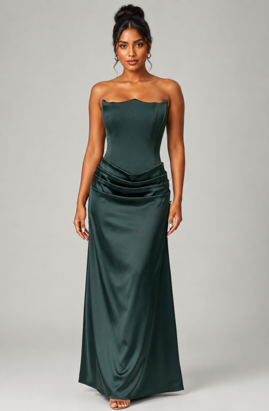 Anaëlle Draped Corset Maxi Dress