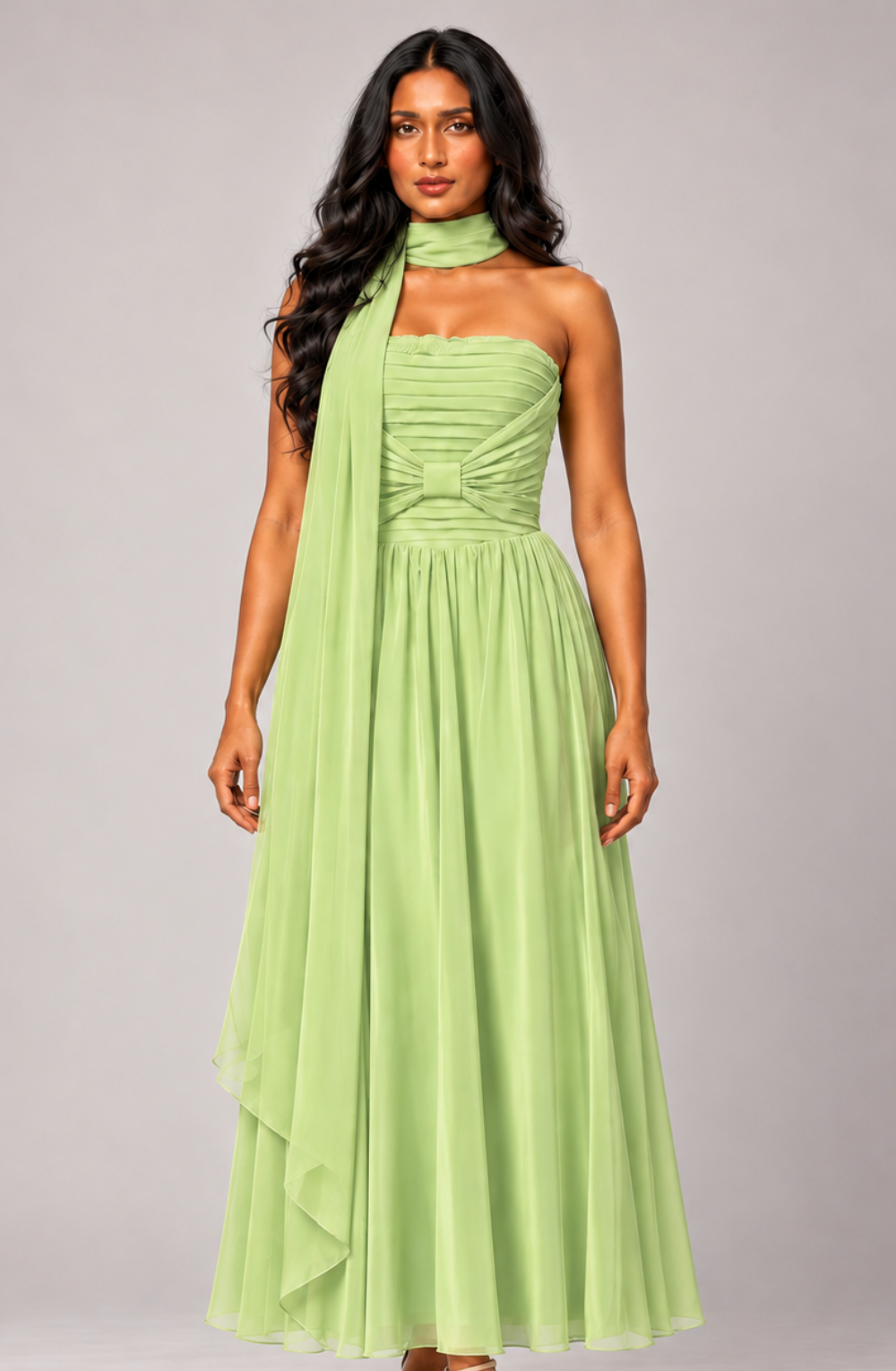 Anastasia Scarf-Detail Maxi Dress