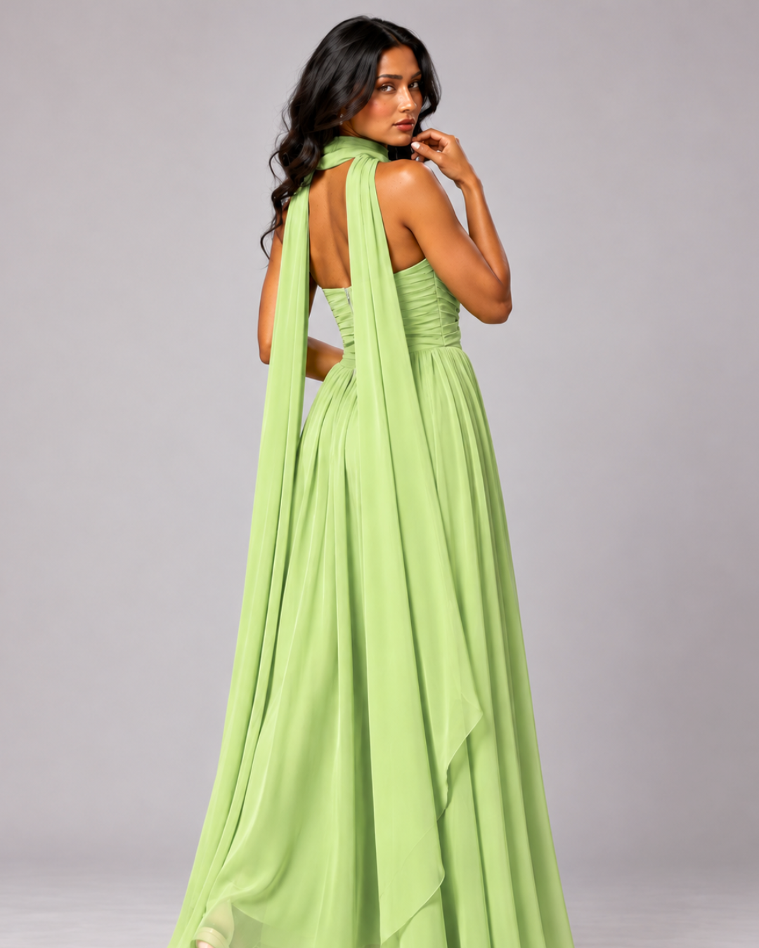 Anastasia Scarf-Detail Maxi Dress