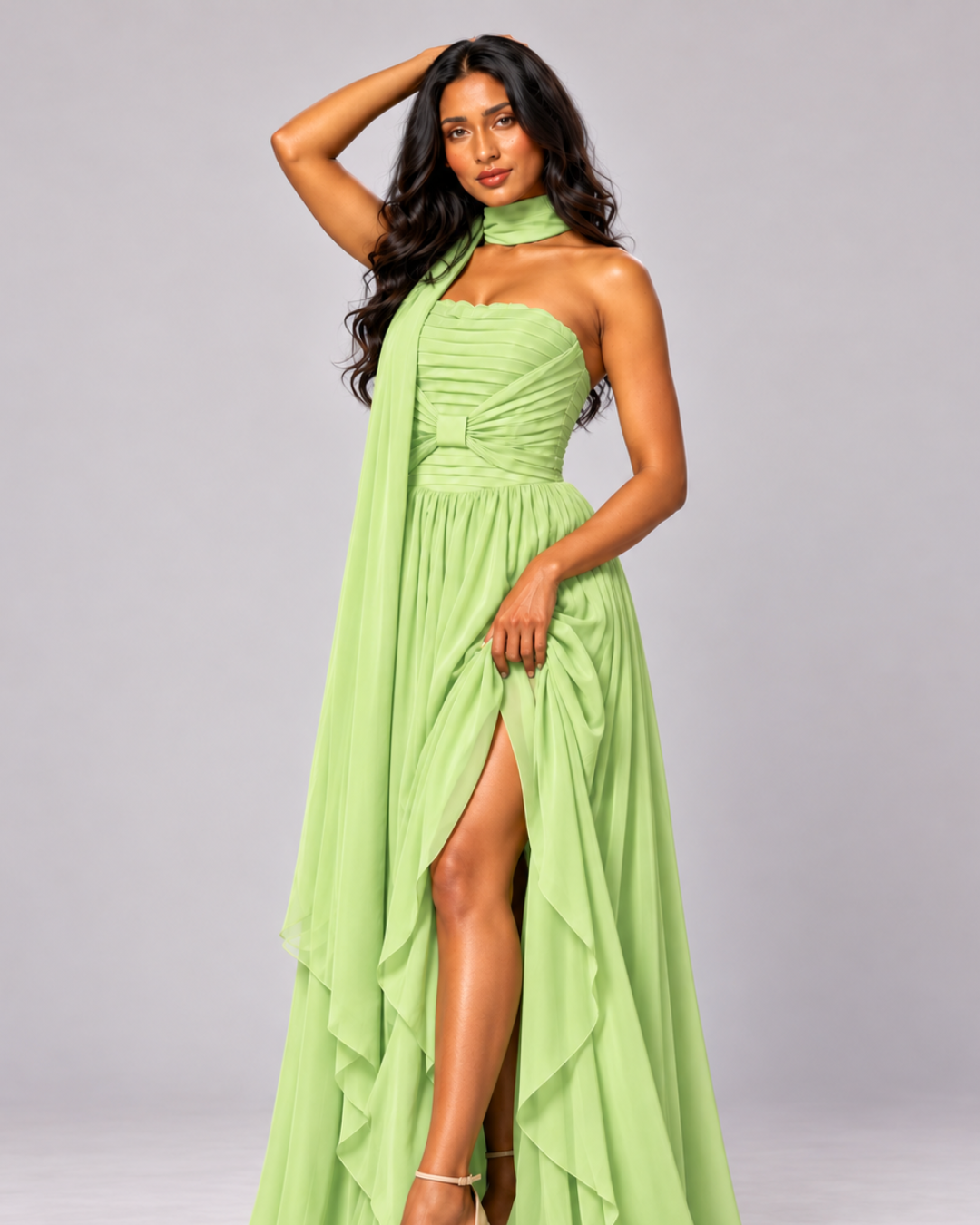 Anastasia Scarf-Detail Maxi Dress