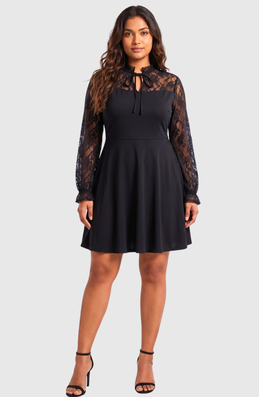 Ariana Lace-Tie Skater Dress