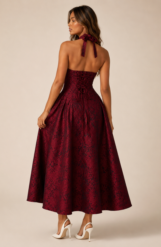 Ariella Sculpted Flare Midi Dress
