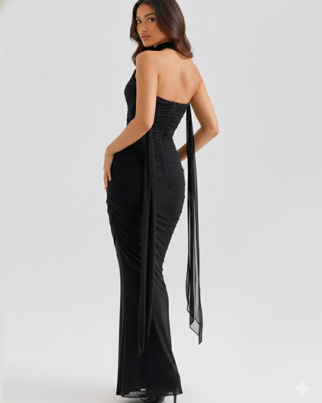 Aura Ruched Two Piece Corset Maxi Dress