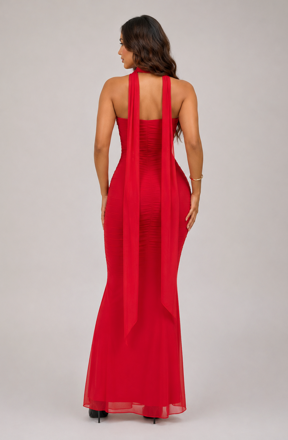 Aura Ruched Two Piece Corset Maxi Dress