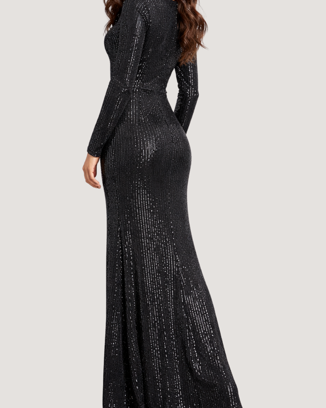 Ava Radiance Long-Sleeve Sequin Dress