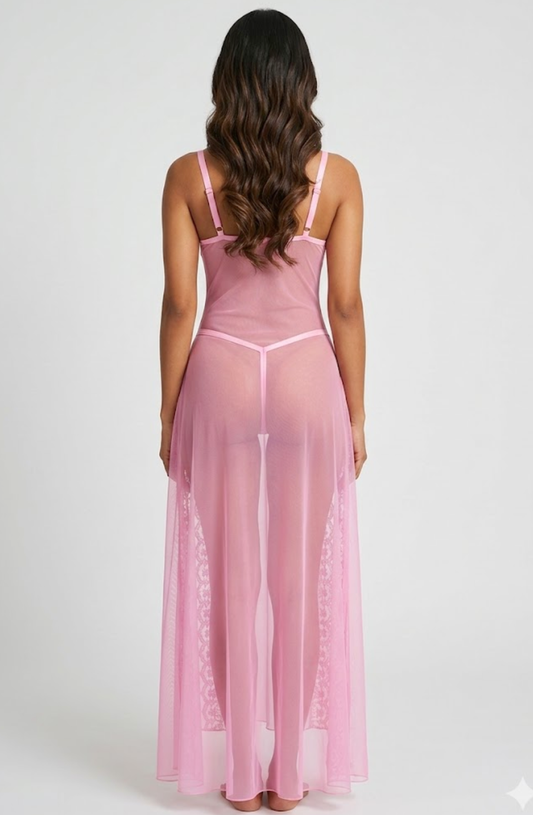 Celeste Sheer Slit Babydoll