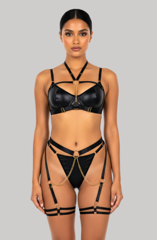 Blackout Gold-Link Lingerie Set