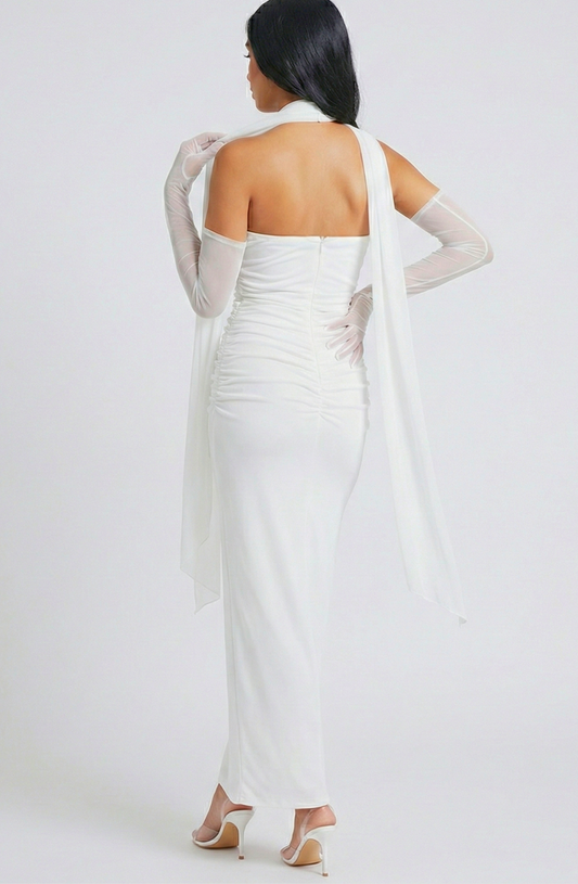 Bordeaux Muse Strapless Column Dress