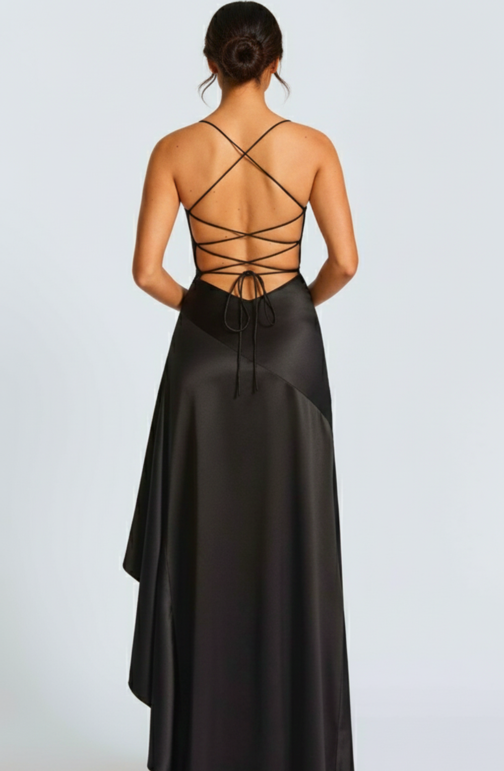 Cascade Muse Draped Slit Evening Dress