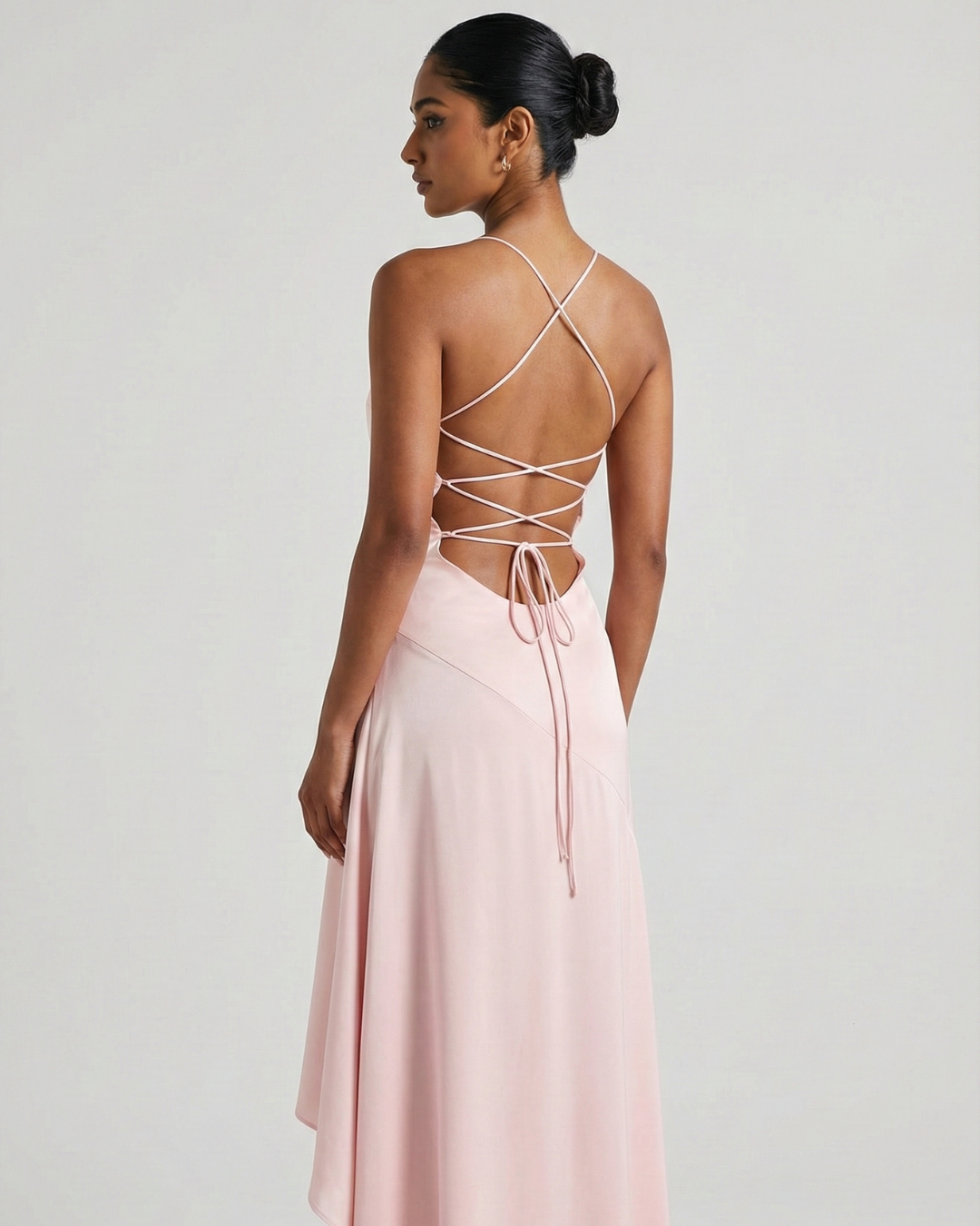 Cascade Muse Draped Slit Evening Dress