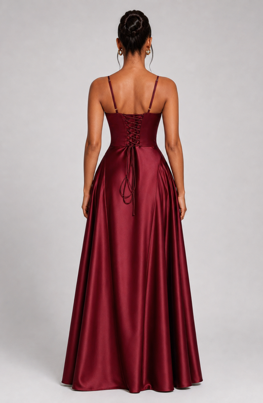 Celeste Satin Maxi Dress
