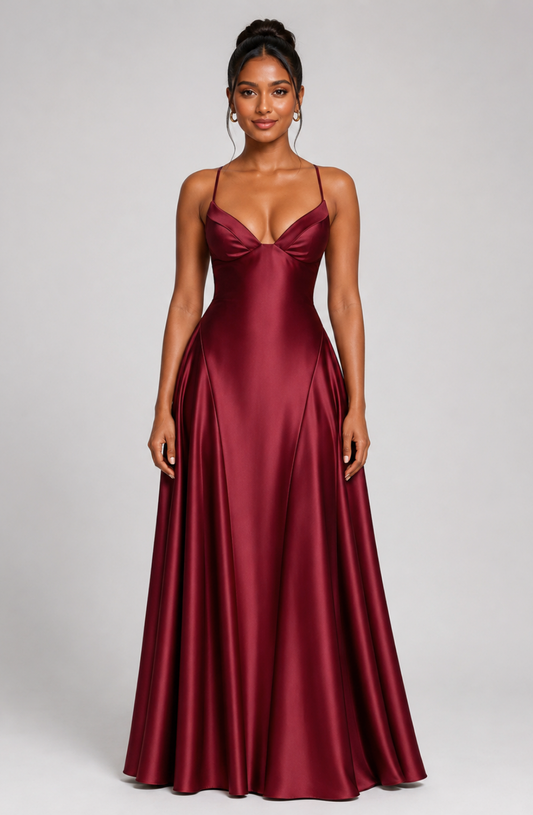 Celeste Satin Maxi Dress