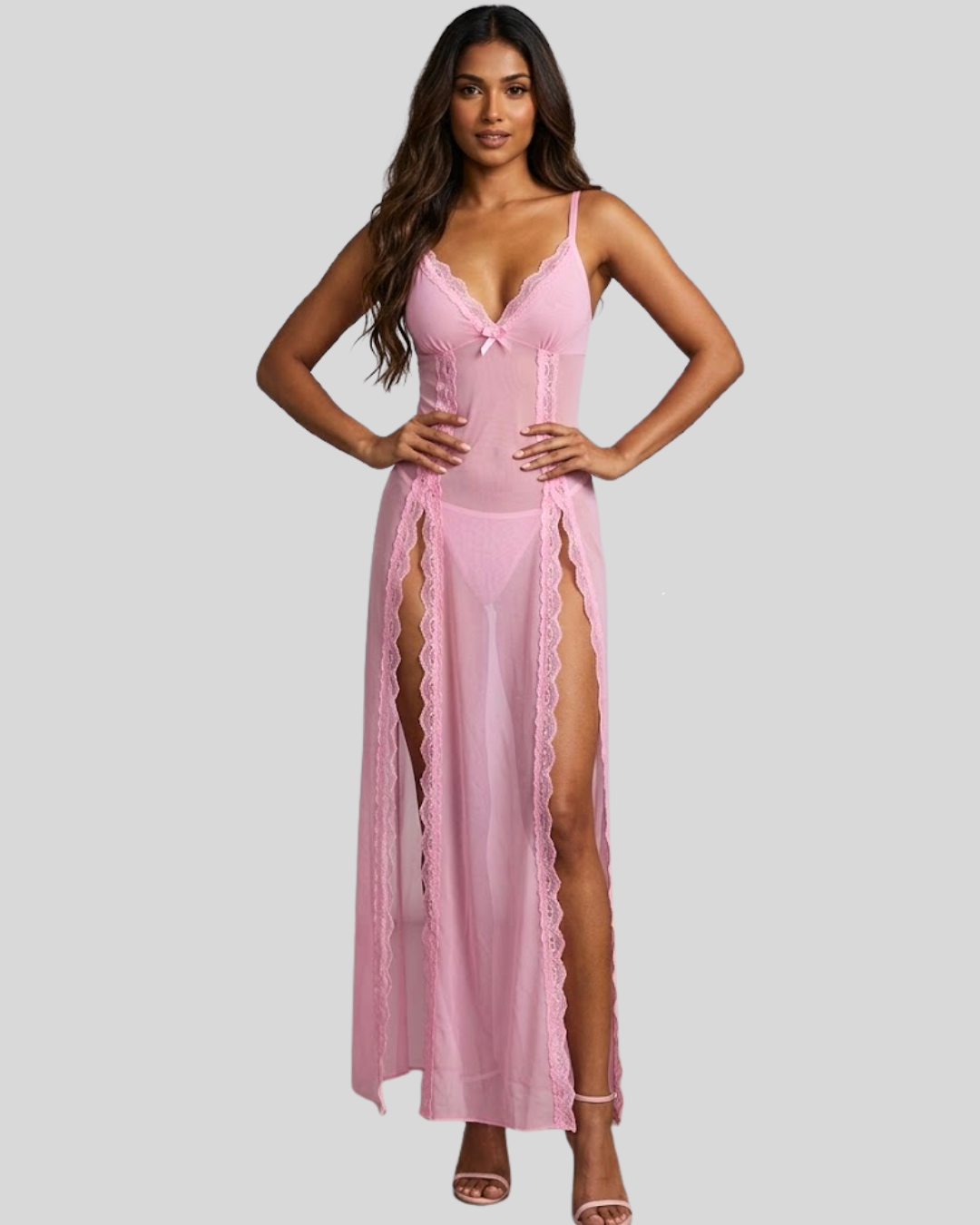 Celeste Sheer Slit Babydoll