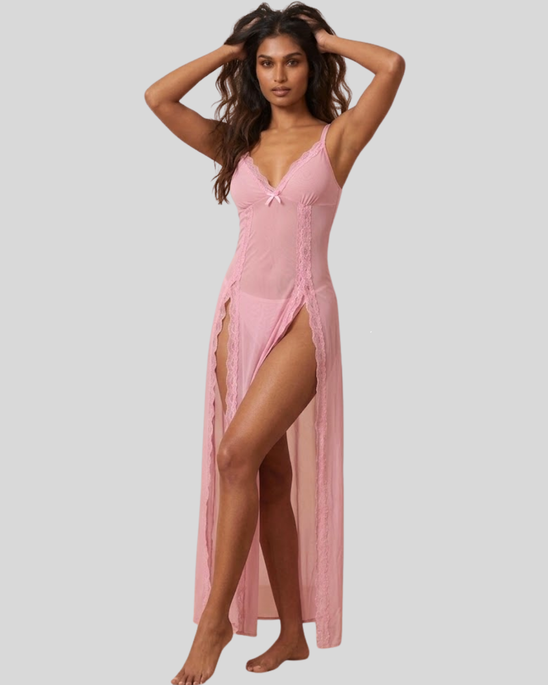 Celeste Sheer Slit Babydoll