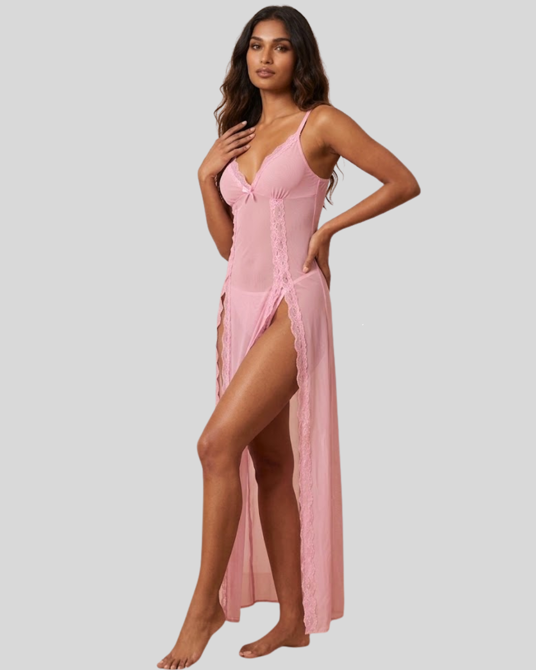 Celeste Sheer Slit Babydoll