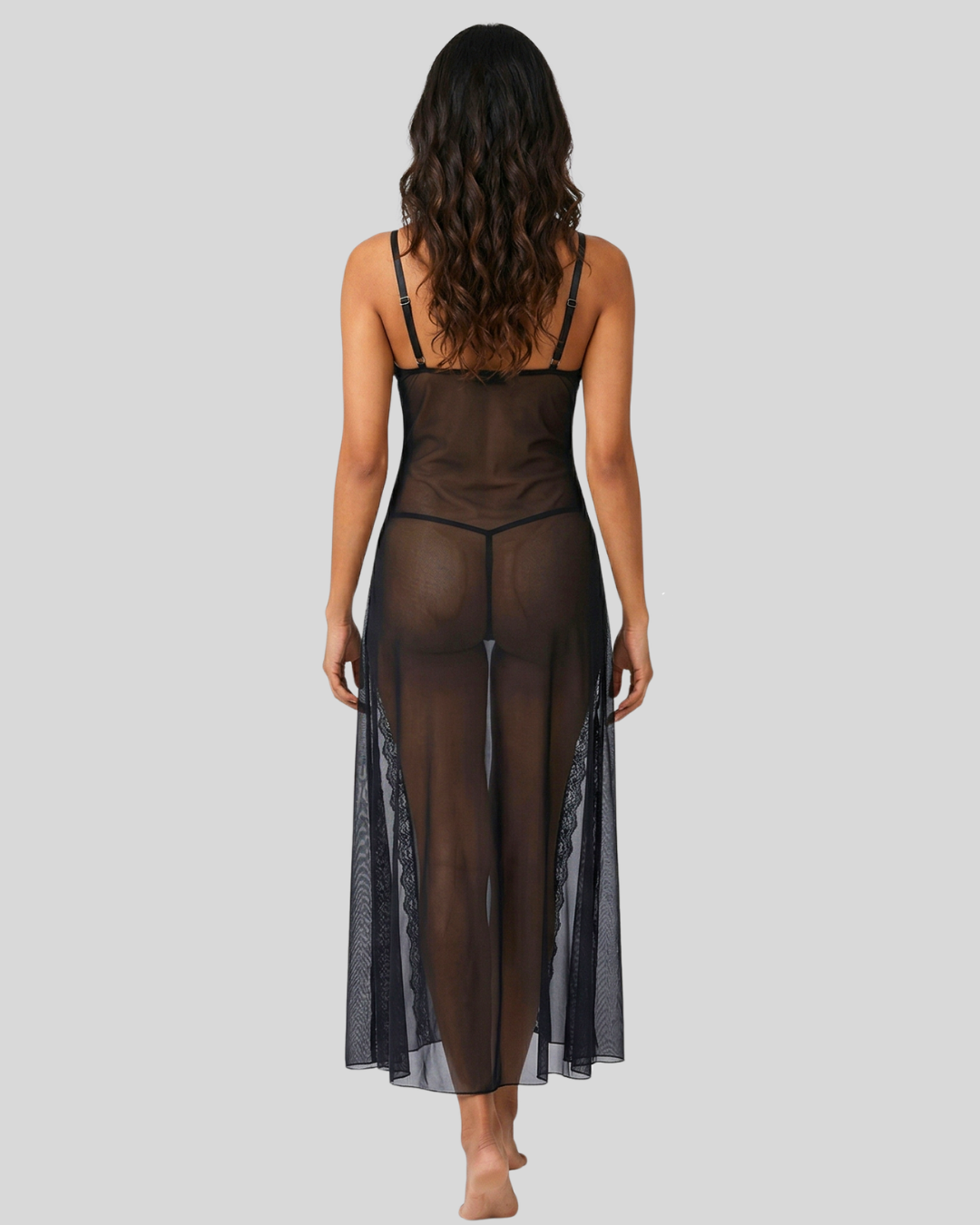 Celeste Sheer Slit Babydoll