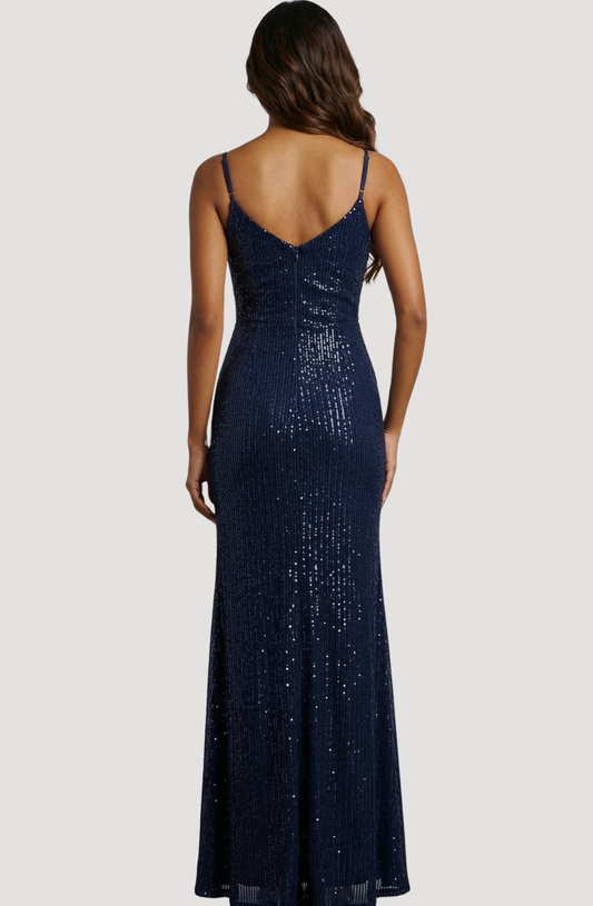 Celeste Twist-Cut Sequin Maxi Dress