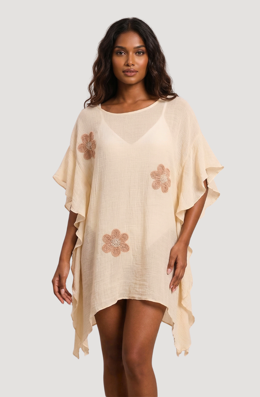 Coastal Bloom Kaftan Cover-Up