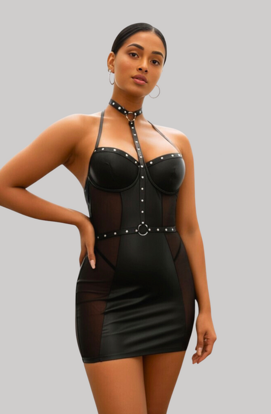Dark Desire Leather Lingerie Set