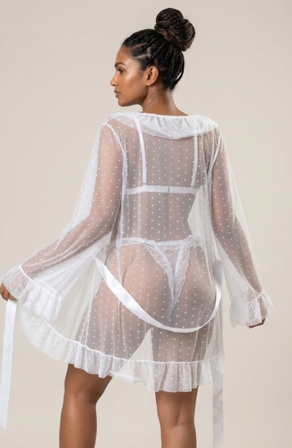 Dottie Desire Robe & Lace Set - White