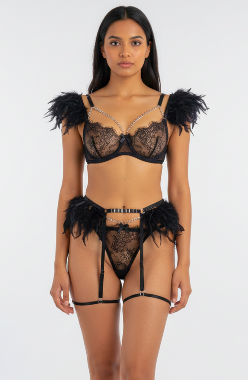 Dreamweaver Hollow Out Lace 4 Piece Bra Set